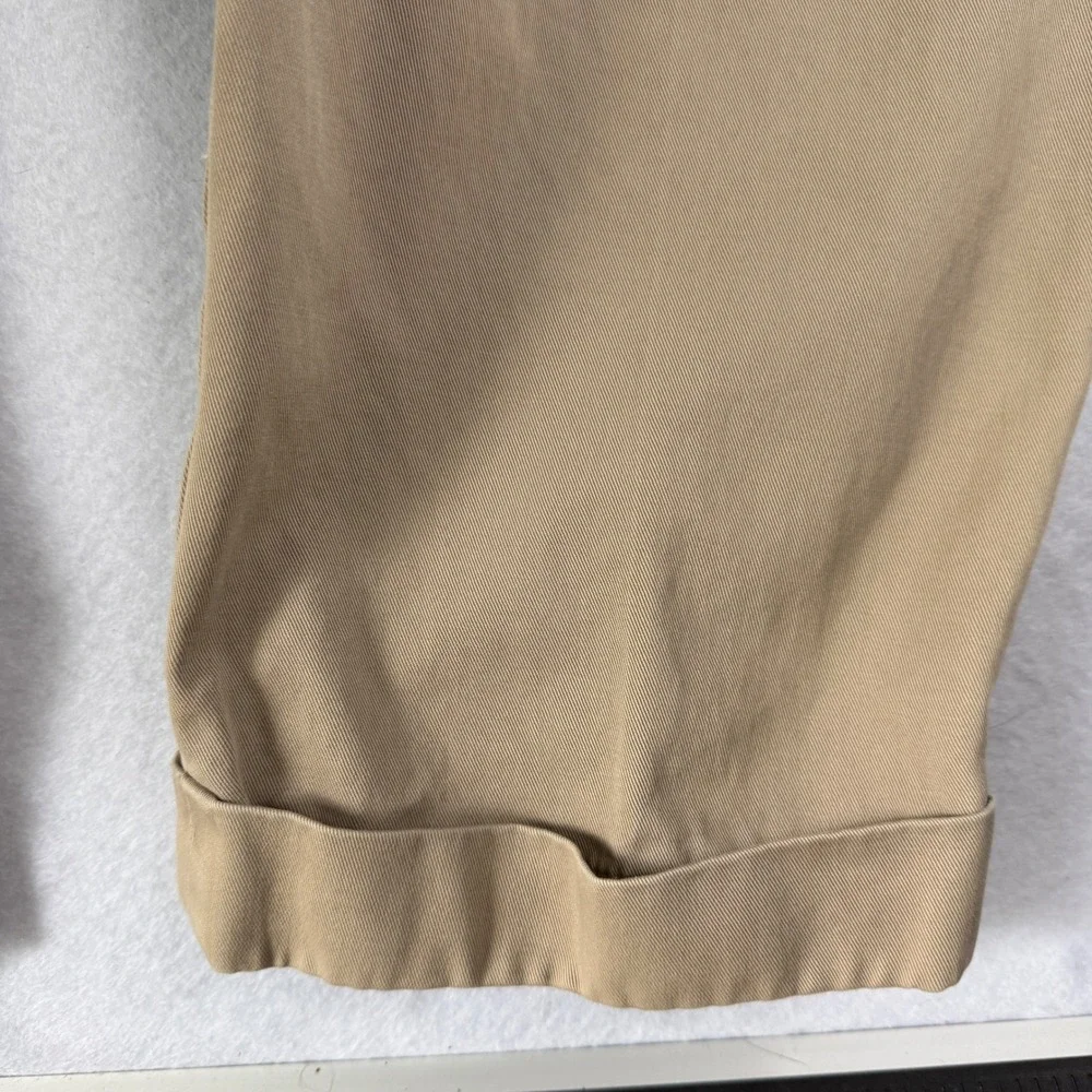 Polo Ralph Lauren Hammond Pant Mens 38x34 Tan Khaki Double Pleated Cuffed Chinos